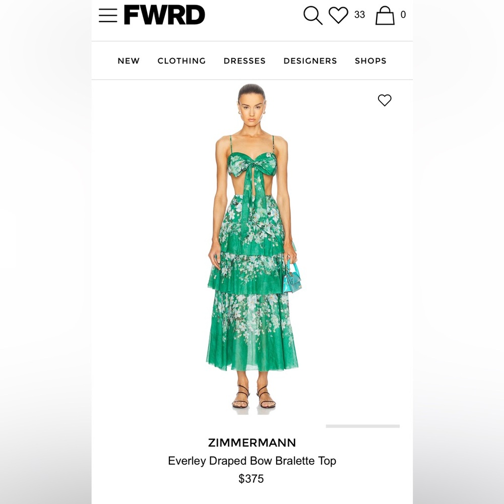 Zimmermann Green Floral Bralette Top